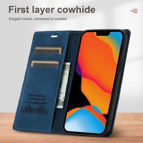 For iPhone 15 Pro Max 14 13 12 11 XS XR Magnetic Leather Card Wallet Case Cover - Picture 16 of 50