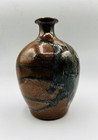 Vintage Studio Art Pottery Brown Wrap Drippy Glaze Vase Signed Sasha F!