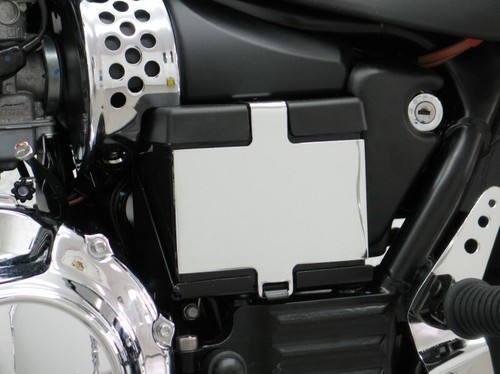 Fehling 6069 Chrom Zierblende Batteriekasten links Triumph America Speedmaster - Afbeelding 1 van 6