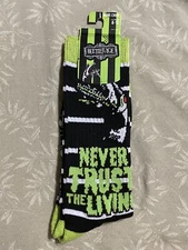 Beetlejuice Never Trust The Living Crew Socks NEW /w Tags Bioworld 8-12