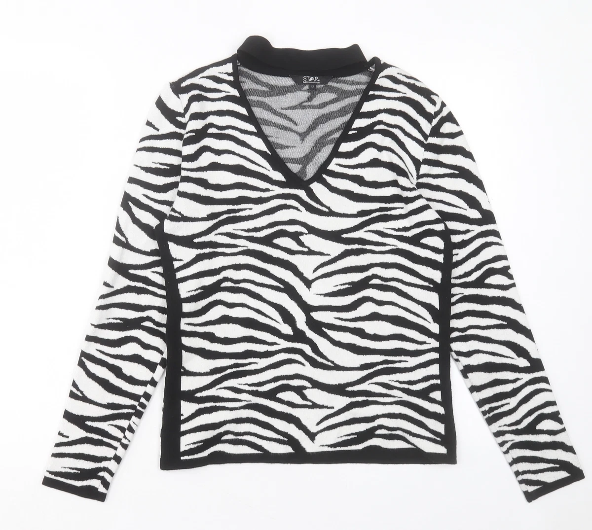 Black and white animal print cheap jumper
