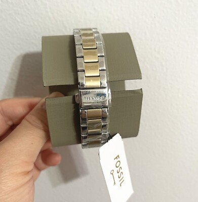 New Authentic Fossil Dayle Two-Tone Crystals Women's Watch BQ3888