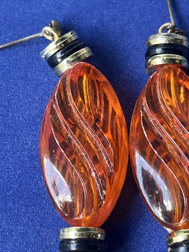 JOYERÍA DE MODA: PENDIENTES COLGANTES DE DAMA NARANJA (FALTAN RESPALDOS) (jw1) - Imagen 3 de 6