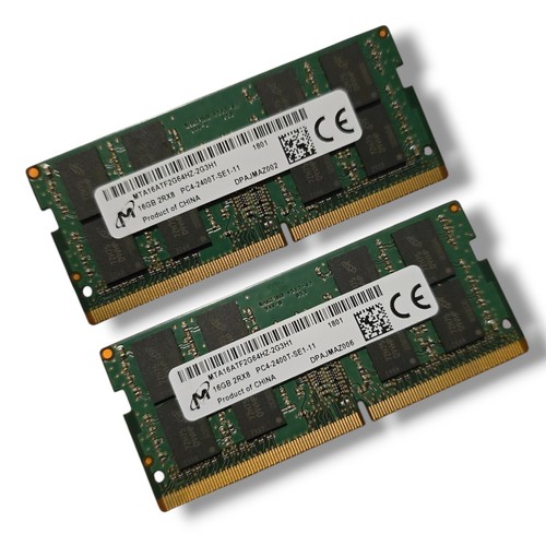 2x16GB 32GB LAPTOP RAM Micron MTA16ATF2G64HZ-2G3H1 - 2RX8 PC4-2400T #1306