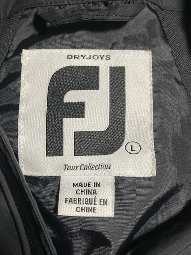 Footjoy Dryjoys Tour Golf Jacket Mens Black Full Zip LS EUC Large MCC - Picture 3 of 3