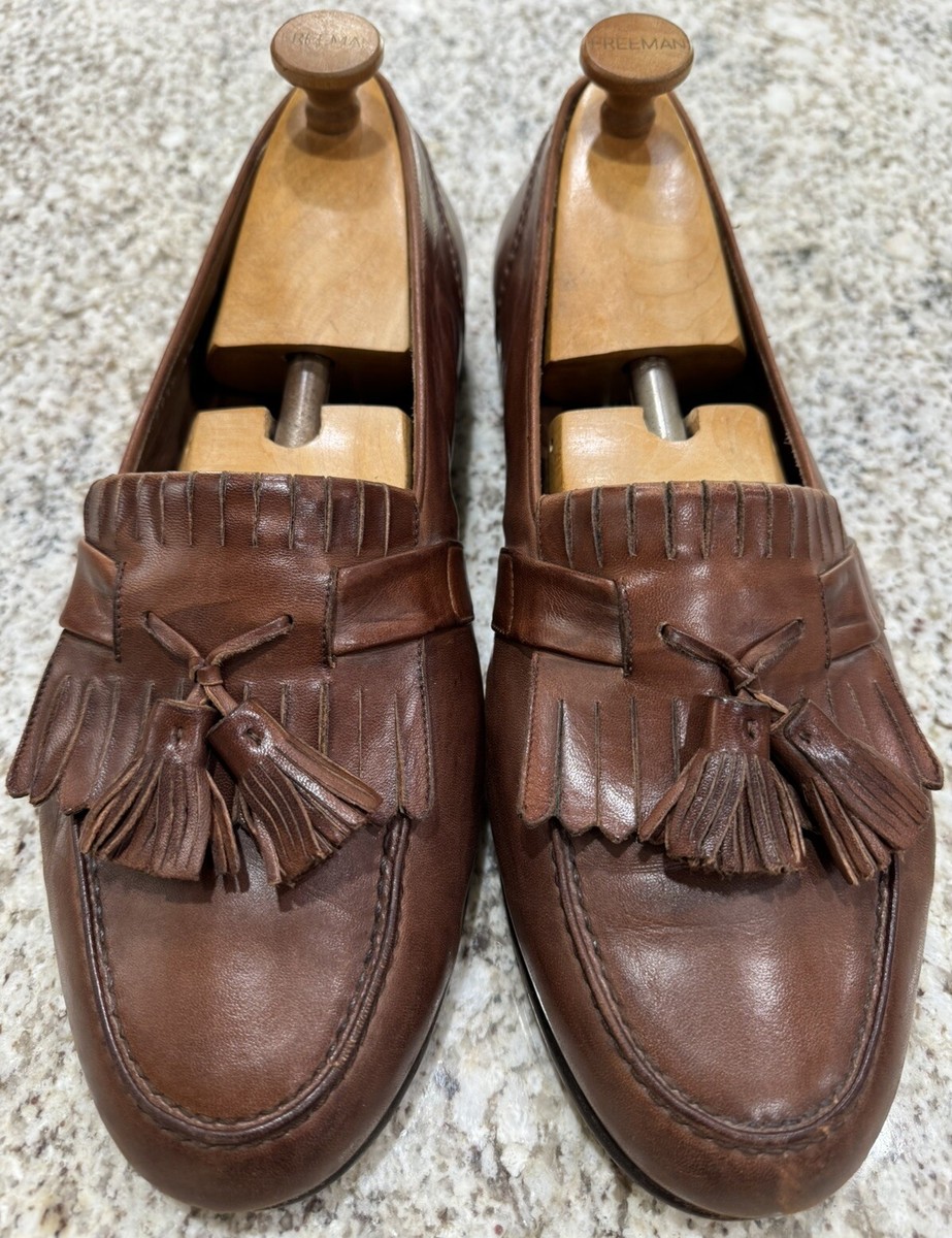 Stunning Mens Bragano Brown Kiltie Tassel Loafers Size 12 W  display picture 1