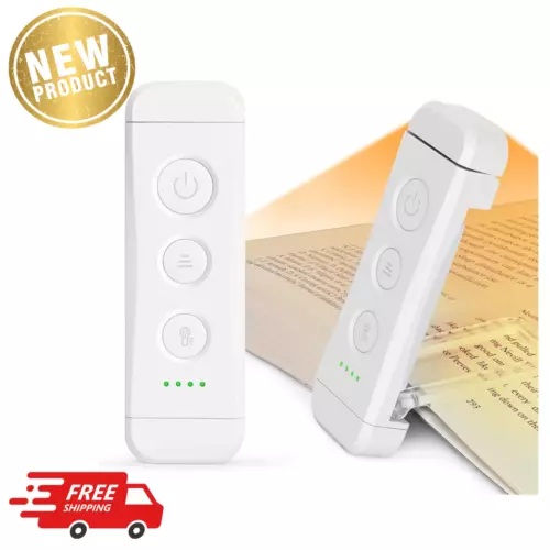 Glocusent USB Rechargeable Book Light for Reading in Bed, Portable Clip-On LED
