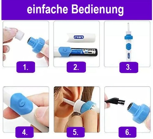 Elektrischer Ohrreiniger Ohrenschmalz Entferner Vakuum Reinigung Gerät Batterie - Bild 3 von 3