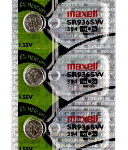 3 x Maxell 394 Watch Batteries, SR936SW or 380 Battery | Shipped from USA