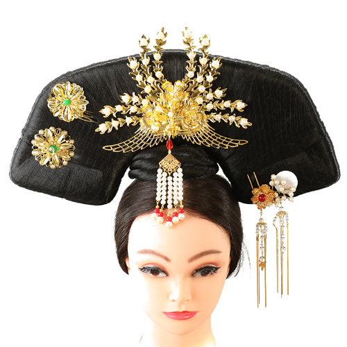 Beautiful Qing Dynasty Princess Hair Styling Queen Hair Empress Headdress Props - Imagen 4 de 30