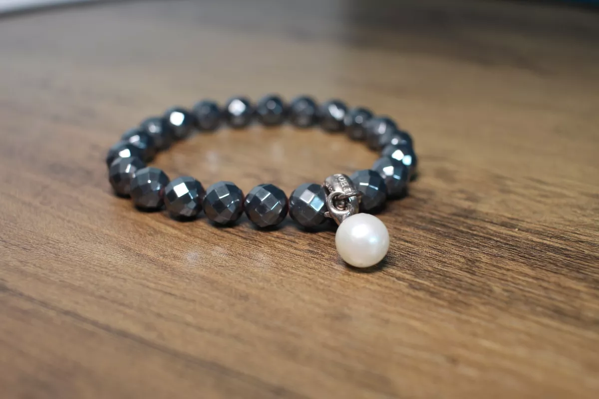 Thomas Sabo Black Obsidian Beaded Bracelet FREE 925 Freshwater