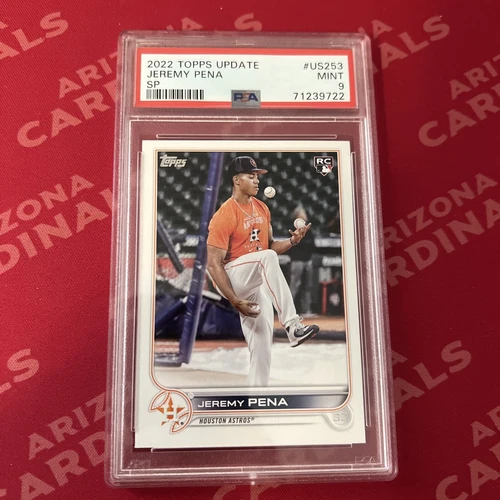  Jeremy Pena 2022 Topps Update Photo Variation SP Rookie RC #US253 PSA 9