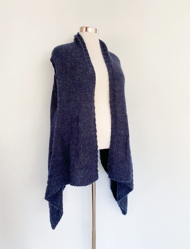 METALICUS alpaca wool blend chunky loose knit sleeveless cardigan vest/ One Size - Picture 2 of 7