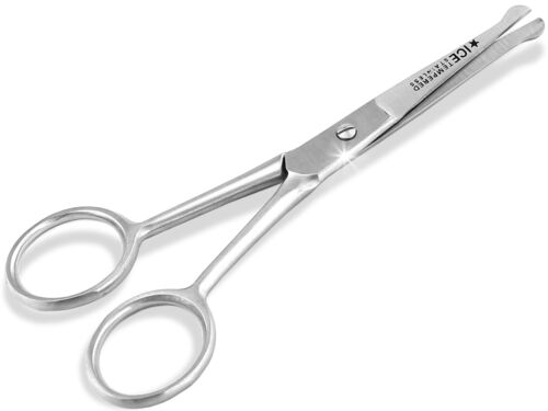 Forbici per barba professionali forbici per orecchio-capelli forbici per peli naso con microdentatura acciaio inox - Foto 8 di 10