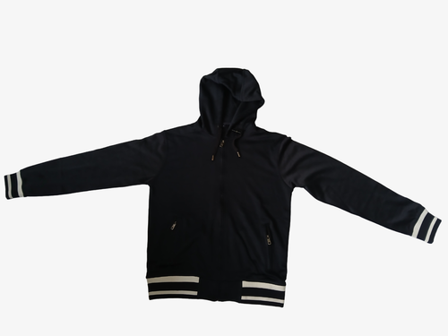 Men's Zip-Up Tracksuit Set, Hoodie & Joggers Set, Striped Cuffs, S-2XL Sizes - Picture 3 of 24
