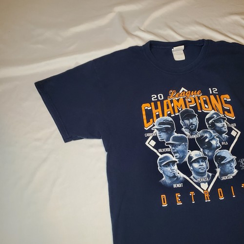 Detroit Tigers 2012 American League Champions Navy T-shirt Adult Size Large - Picture 3 of 12