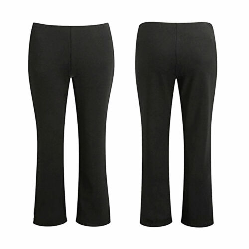 2 PACK GIRLS PULL UP SCHOOL TROUSER FINELY RIBBED ELASTICATED WAIST STRETCH PANT - Picture 2 of 3