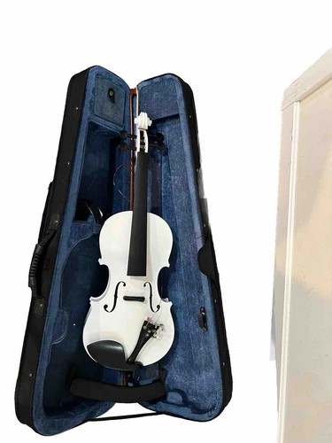 Mendini by Cecilio Violin For Kids & Adults w/soft Case& Bow 4/4 - White - Picture 2 of 12