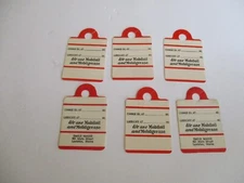 6 NOS MOBIL GAS STATION OIL CHANGE DIPSTICK REMINDER TAGS