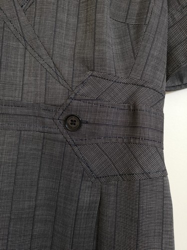 Karen Millen England Coroporate Pencil Dress Dark Gray Wool Short Sleeve Size 14 - Picture 9 of 16