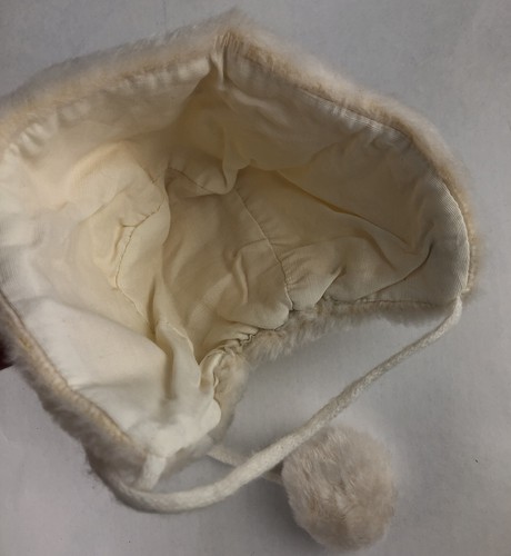 Super Soft Baby Bonnet Hat With Pom Poms White Toddler Vintage - Picture 5 of 10