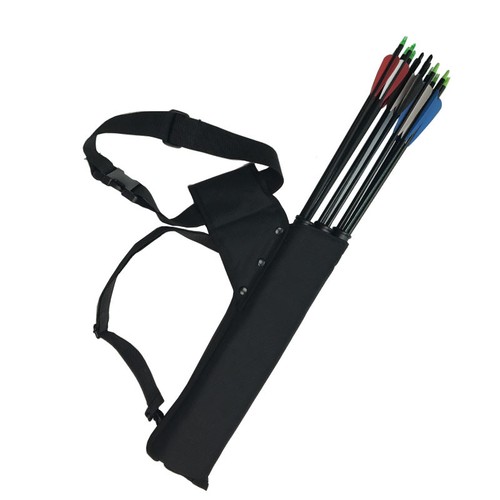 Archery Back Arrow Quiver Holder 3 Tube Waist Shoulder Strap Bag Pouch Hunting - Picture 3 of 12