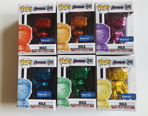 Funko POP!  Avengers Endgame: Hulk CHROME 6er Set RAR - Walmart Excl 499  - Bild 1 von 6