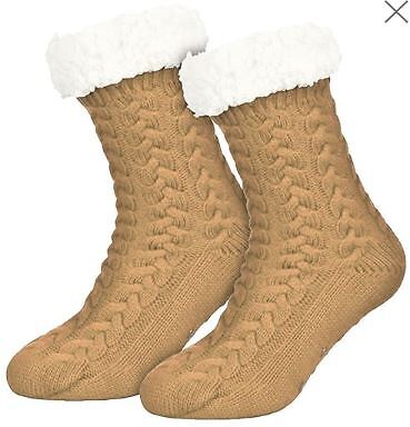 1 pair house socks hat socks stopper socks with teddy fur ABS sole size 35-42 - Picture 11 of 12