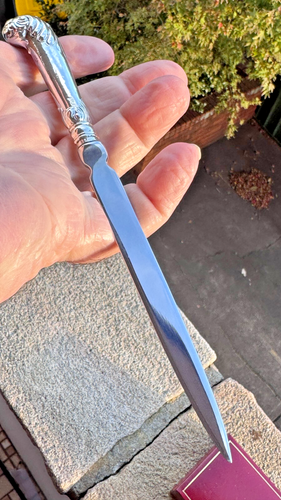 Lovely Sterling Silver Handled Letter Opener - GH Biggin - Sheffield - 1909 - Picture 2 of 24