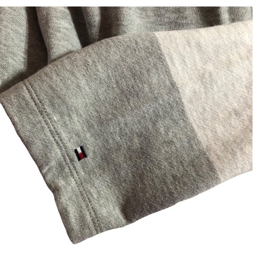NWT Tommy Hilfiger Women’s L Sherpa Collar Sweat Shirt Gray & Cream Striped L/S - Picture 6 of 12