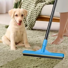 Carpet Rake for Pet Hair Removal, Reusable Cat Dog Hair Remover, 58" Adjustable 