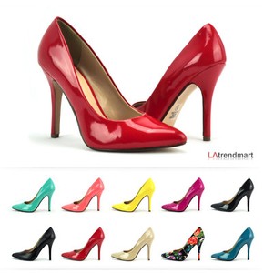 Women Pointy Toe Pump Heel Leatherette Office Party Wedding Bridal Image Is Loading Women Pointy Toe Pump Heel Leatherette Office Party
