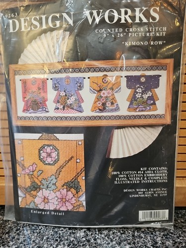 Design Works Counted Cross Stitch Kit 9263 Kimono Row NEW - Picture 3 of 6
