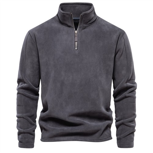 Herren Half-Zip Langarm Sweatshirt Stehkragen Fleece Warm Pullover Tops - Bild 27 von 34