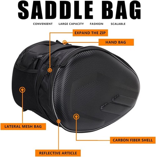 2x Motorcycle Pannier Bags Luggage Saddle Bag Side Storage Box Waterproof Bags - Picture 4 of 12