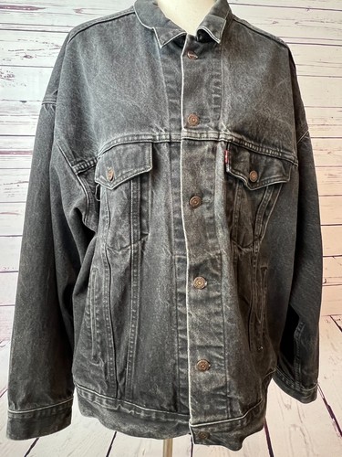 Levi Strauss Denim Jean Jacket XL Extra Large 70507 4159 Black Cotton 90s Y2K - Picture 7 of 11