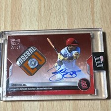 2022 Topps NOW 141D YADIER MOLINA AUTOGRAPHED BASE RELIC STL CARDINALS RED 9/10