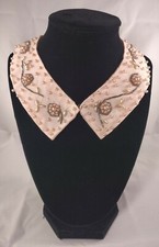 Vintage Beaded Faux Pearl Collar Handmade Specialty House Fashion 1940-1950s