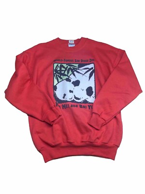 VTG NOS San Diego Zoo Panda Hua Mei & Bai Yun Crew Neck Pullover Sweatshirt M