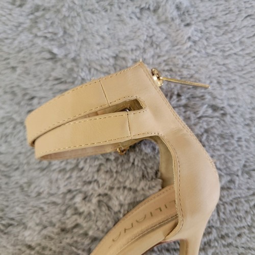 Zapatos de aguja Liliana para mujer talla 5,5 beige tacón alto correa en el tobillo punta cerrada - Imagen 23 de 24