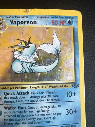 Pokémon TCG - Vaporeon 1st Edition Holo Rare 12/64 - Jungle (1999) - 第 7/18 張圖片