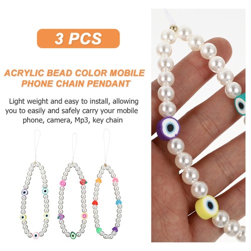 Pearl Wrist Lanyard Pearl Wrislet Keychain Phone Hanging Strap - 第 4/12 張圖片