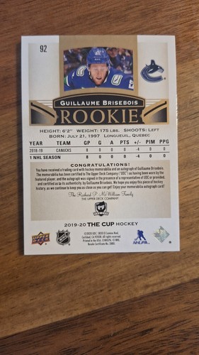 Tarjetas de hockey The Cup 2019-20 Rookies RC parche automático - cubierta superior - Imagen 46 de 218