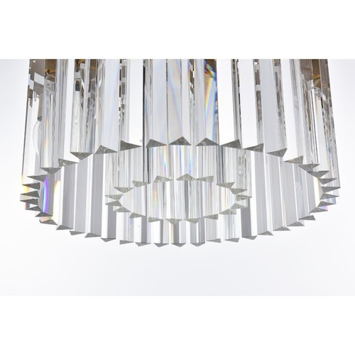 Crystal Chandelier Satin Gold Dining Room Kitchen Island Light Fixture 20" - Picture 8 of 9