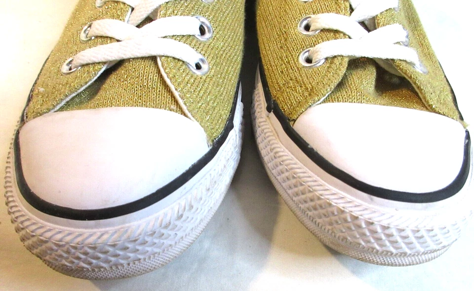 RARE~CONVERSE ALL STAR~GOLD MESH MATERIAL UPPER~SIZE 7.5 - Image 2 of 4