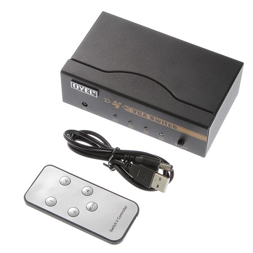VGA SVGA Monitor Switch Video Selector Box 4 Port 4 In 1 Out PC TV w/ IR Remote - Picture 1 of 5