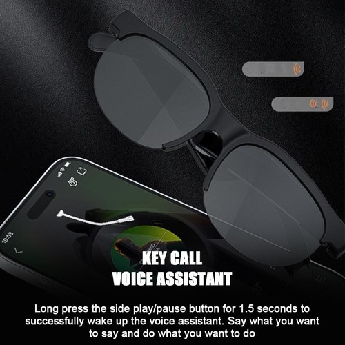 Smart Polarisierte Sonnengläser Brille Sonnenbrille Bluetooth 5.3 Wireless Headset NEU - Bild 17 von 23