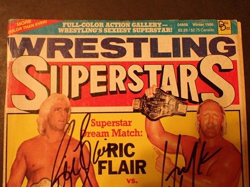 Hulk Hogan and Ric Flair PSA/DNA Cert Vintage 1986 Dual Signed Magazine Auto HOF - Picture 11 of 18