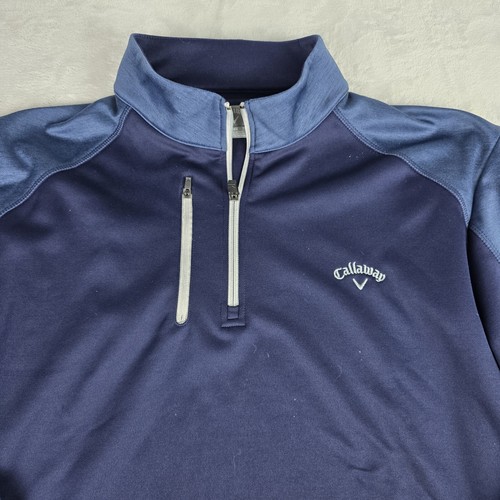 Callway Sweater Adult 2XL Blue 1/4 Zip Golf Long Sleeve Pullover Golfer Mens - Picture 3 of 7