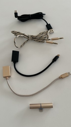 PAKIET KABLI ŁADUJĄCYCH USB MICRO LIGHTNING APPLE SAMSUNG AUDIO CINCH 220V TOP - Zdjęcie 9 z 13